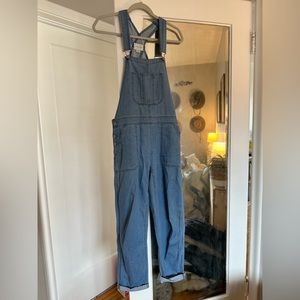 American eagle blue Jean overalls boyfriend